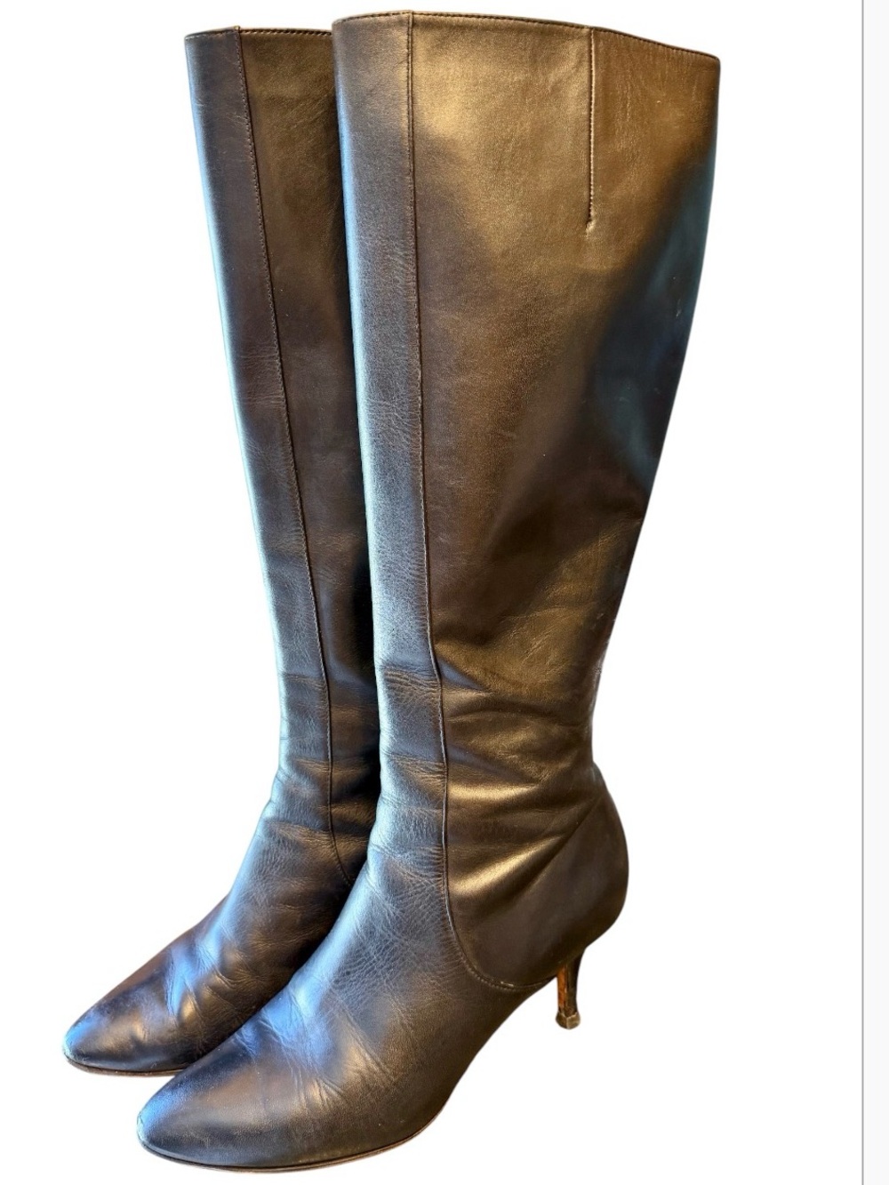 Cole Haan Carlyle Leather Knee High Boots Sz 8 2-1/2” Heels